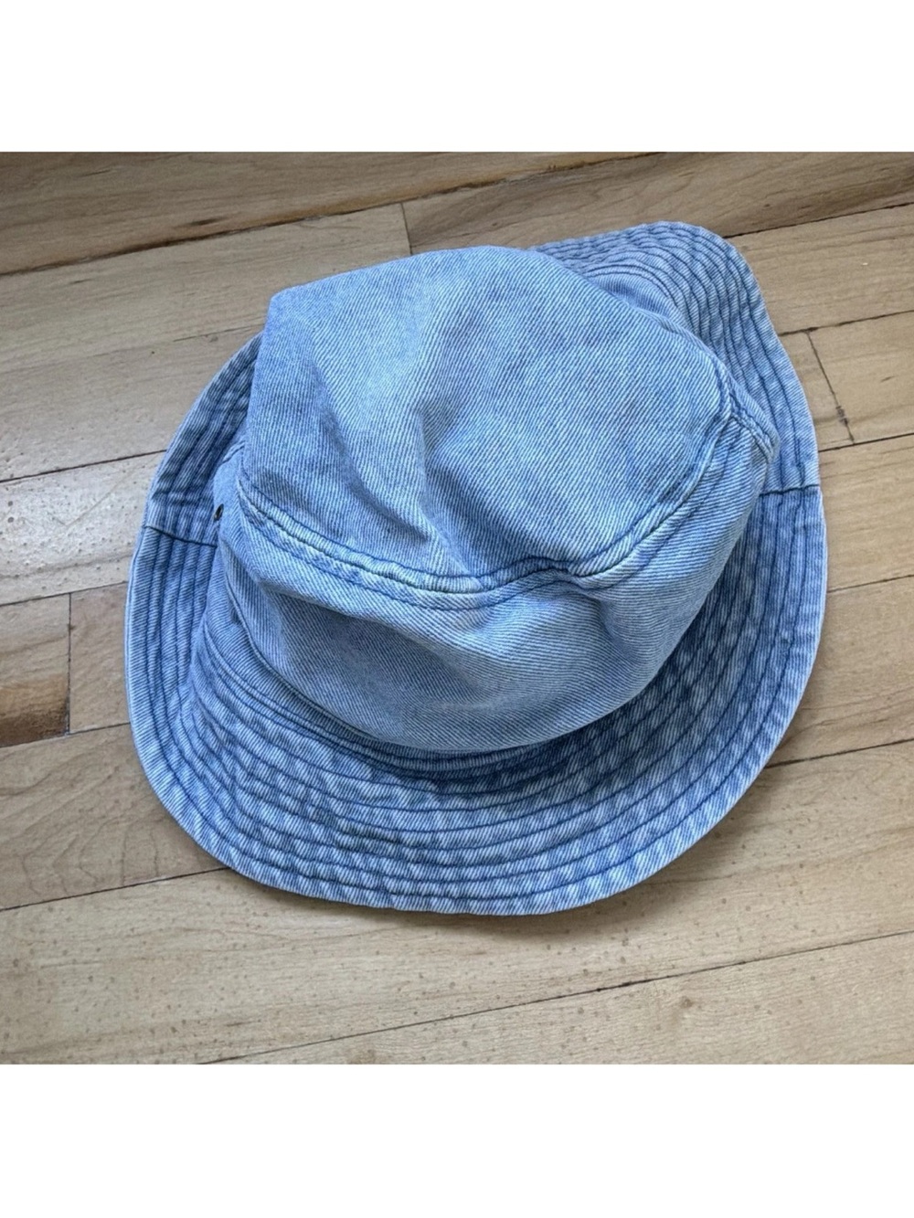 Vintage Woolrich Light Washed Denim Bucket Hat Unisex Classic Metal Logo Plate